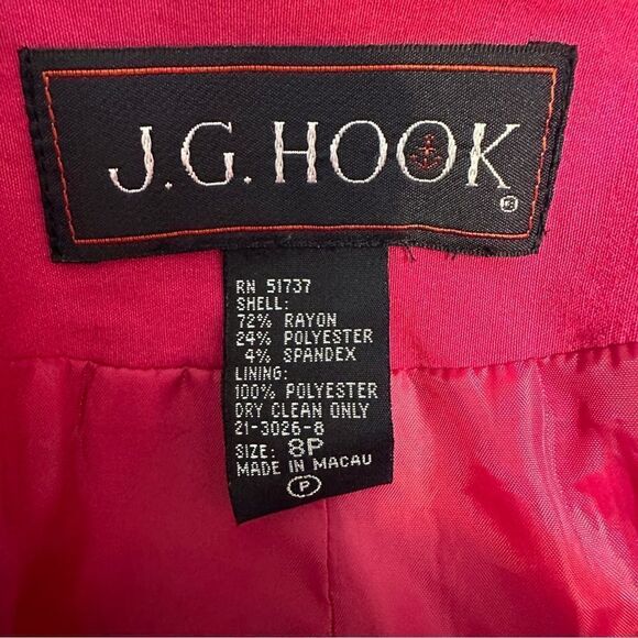 J G Hook pink zip up blazer with pockets size 8P - Picture 6 of 6
